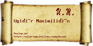 Uglár Maximilián névjegykártya